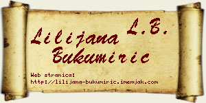 Lilijana Bukumirić vizit kartica
